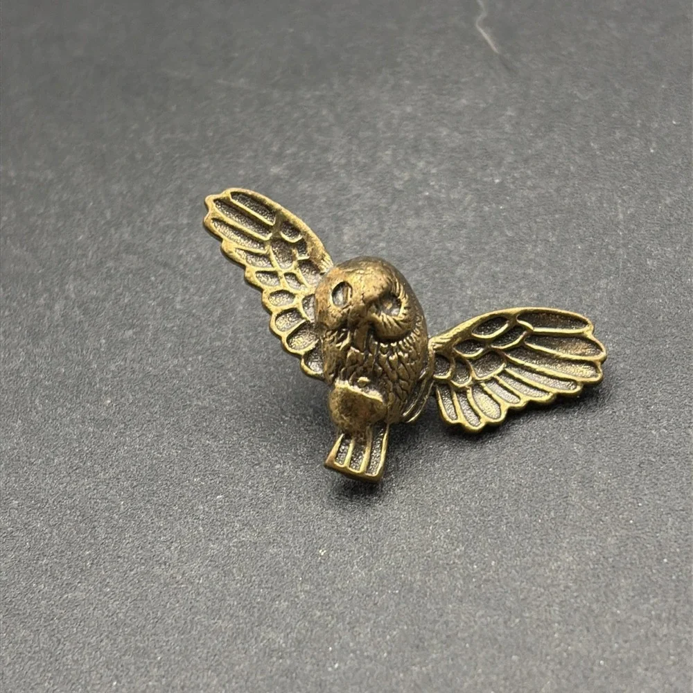 Owl Flying Gold Bronze Tone Lapel Hat Pin